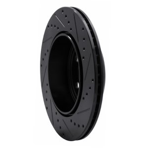 Chrysler 300 Brake Rotor (1) - Rear Left - R1 Concepts - Drilled & Slotted - Black - `05-`23